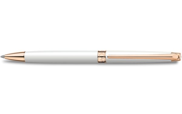 Caran d'Ache Stylo Bille Léman Slim Blanc Or Rose