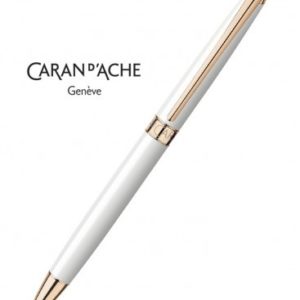 Caran d'Ache Stylo Bille Léman Slim Blanc Or Rose