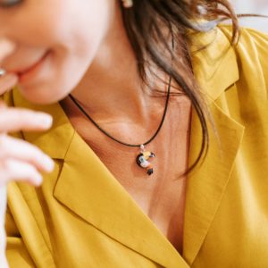 Una Storia BQ12116 Toucan Pendentif animal argent et email