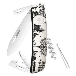 Swiza KNB.0030.HEI3 Collection Tradition Paysage Suisse Couteau Suisse de poche Lame Tire bouchon Pincette