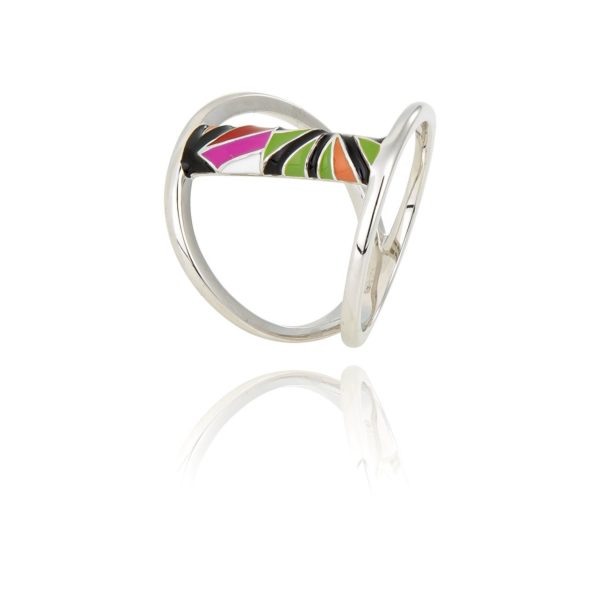 UNA STORIA BG14009 collection Bristol Bague argent et email