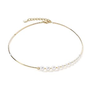 Coeur de Lion Collection Perle Collier classique perle Véritable perles d'eau douce acier inoxydable doré