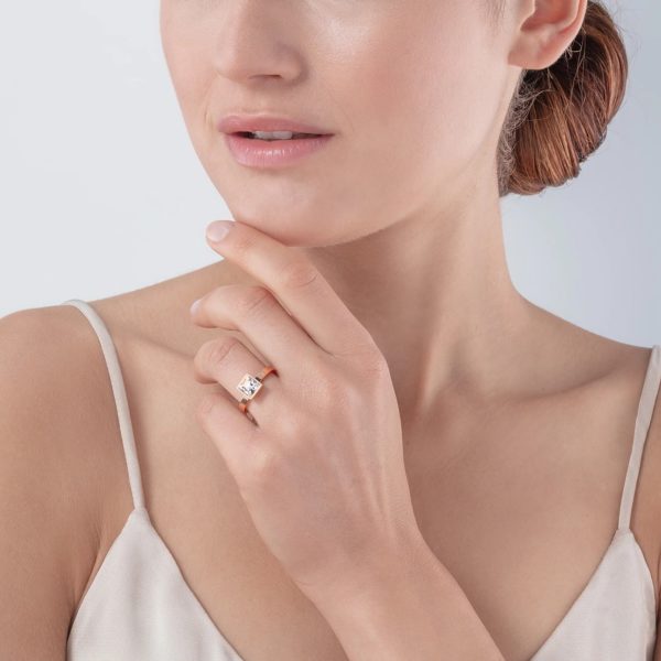 Coeur de Lion Brillant Square Bague Acier inoxydable