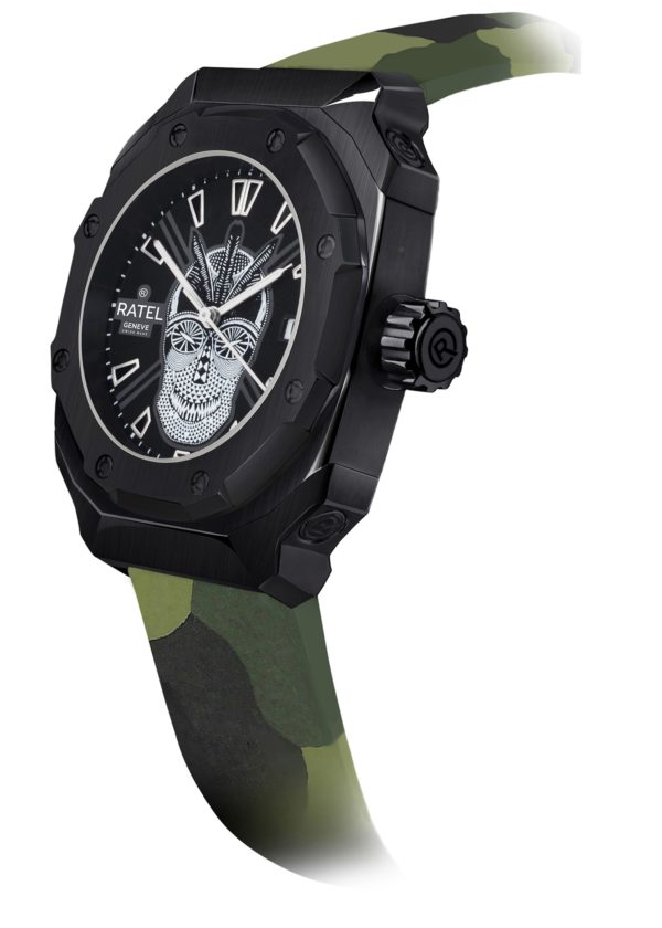 RATEL Black Army Skull 41 mm