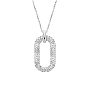 Ti Sento Collier en argent avec pendentif orné de zircons blancs ultra brillants.