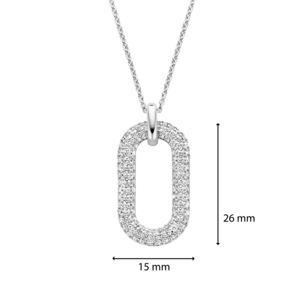 Ti Sento Collier en argent avec pendentif orné de zircons blancs ultra brillants.