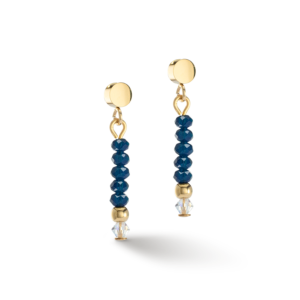 Coeur de Lion Little Twinkel Boucles d'oreilles en acier inoxydable plaqué or jaune et verre taillé. Fait main en Allemagne. 2033210721