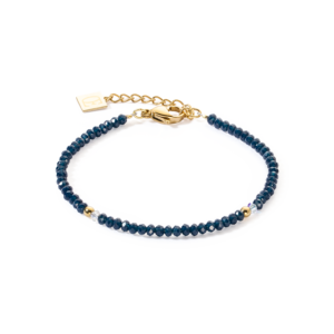 Coeur de Lion Little Twinkel Bracelet en acier inoxydable plaqué or jaune et verre taillé. Fait main en Allemagne. 2033300721