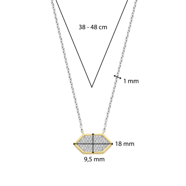 Ti Sento 34040ZY Collier en argent plaqué or et zircons. Ajustable en 5 tailles.