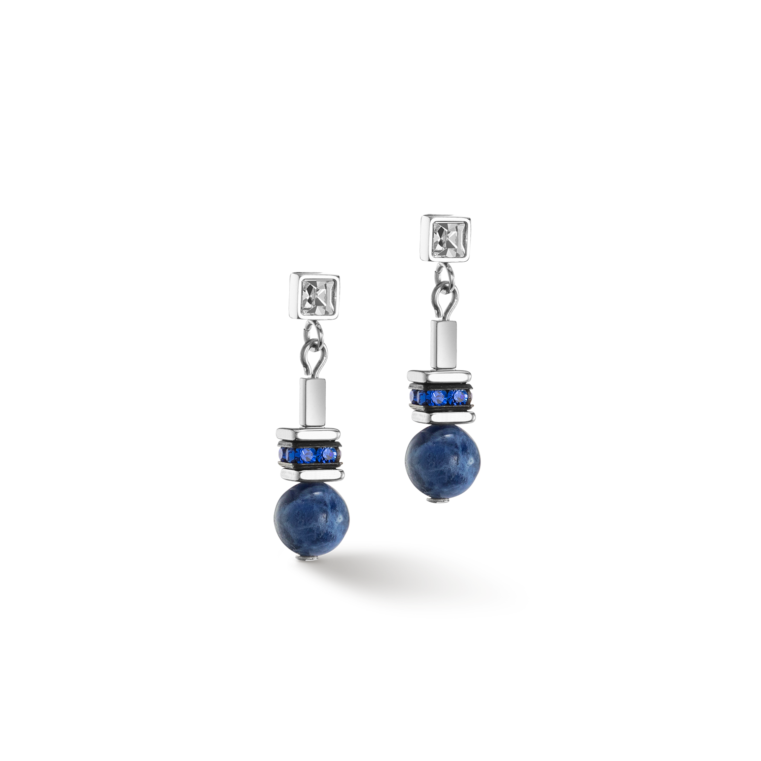 Coeur de Lion 4351/21-0717 Boucles d'oreilles couleur bleu, sodalite. Fait main en Allemagne.