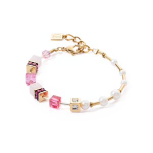 Coeur de Lion 1122/30-0416 Bracelet en acier inoxydable plaqué or jaune, quartz, Swarovski et perles d'eau douce.
