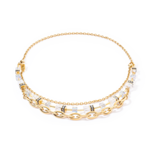 Coeur de Lion 4523101416 Collier en acier inoxydable plaqué or, crystal de roche, Swarovski. Fermoir: mousqueton