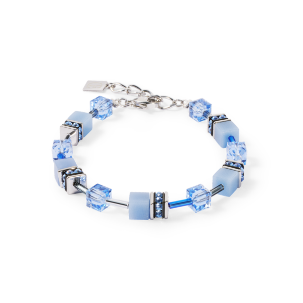 Coeur de Lion® 4020300717 Bracelet acier inoxydable, couleur bleu ciel, Swarovski®. Fait main en Allemagne.