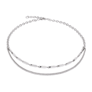 Coeur de Lion 0801/10-1700 collier en acier inoxydable. Double rang.