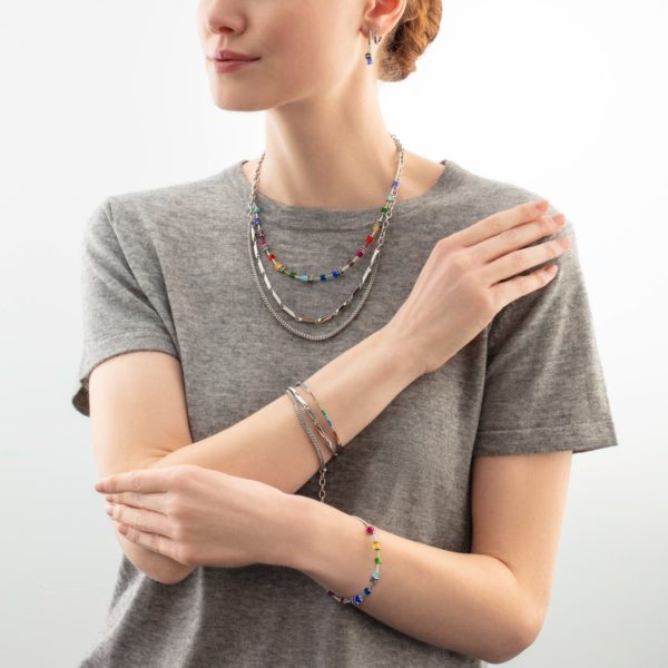 Coeur de Lion 0801/10-1700 collier en acier inoxydable. Double rang.
