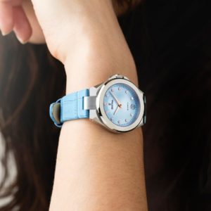 Festina F20701/3 Mademoiselle montre dame acier cadran bleu date à 6h quartz bracelet cuir bleu garantie 2 ans
