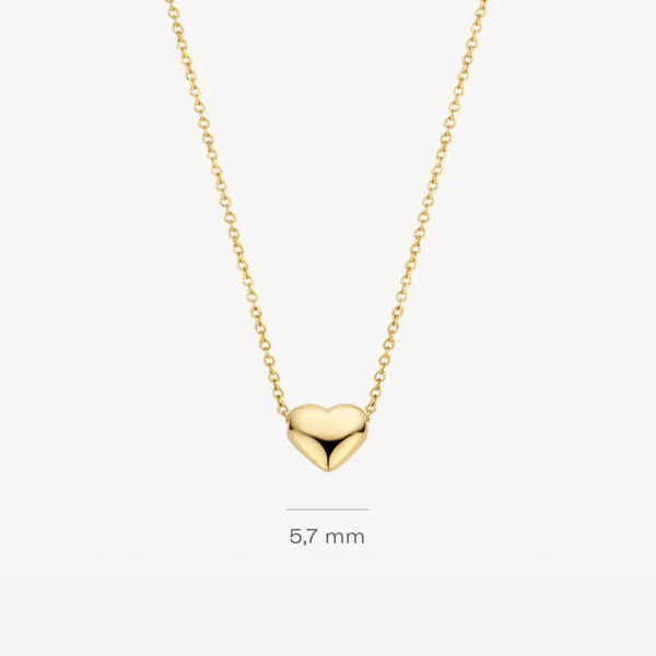 Blush 3062YGO Collier en or jaune 14 carats avec un pendentif coeur symbole d'amour et d'amitié.