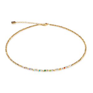 Coeur de Lion 4359/10-1516 Collier collection Golden Whisper Rainbow Acier inoxydable plaqué or, Swarovski ®, hématite. Bijou pour dame.