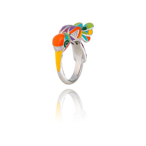 Una Storia BG121228 Collection Colibri Bague argent et email, fait main, maison Française.